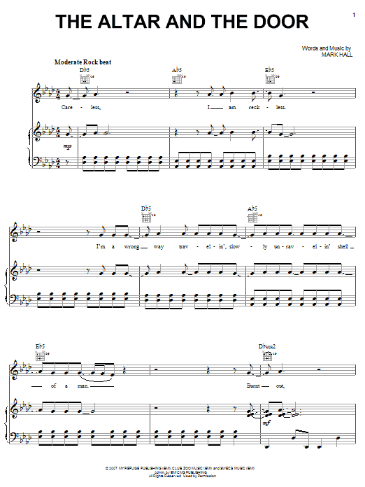 Casting Crowns The Altar And The Door Sheet Music Notes & Chords for Piano, Vocal & Guitar (Right-Hand Melody) - Download or Print PDF Casting Crowns The Altar And The Door Sheet Music Notes & Chords for Piano, Vocal & Guitar (Right-Hand Melody) - Download or Print PDF