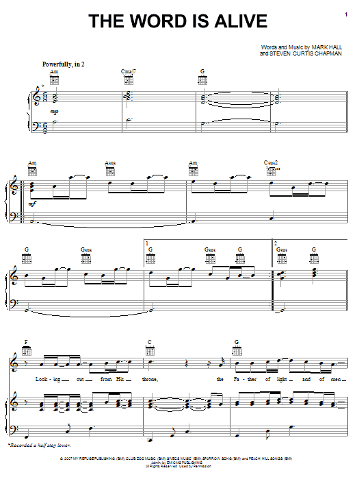Casting Crowns The Word Is Alive Sheet Music Notes & Chords for Easy Guitar Tab - Download or Print PDF