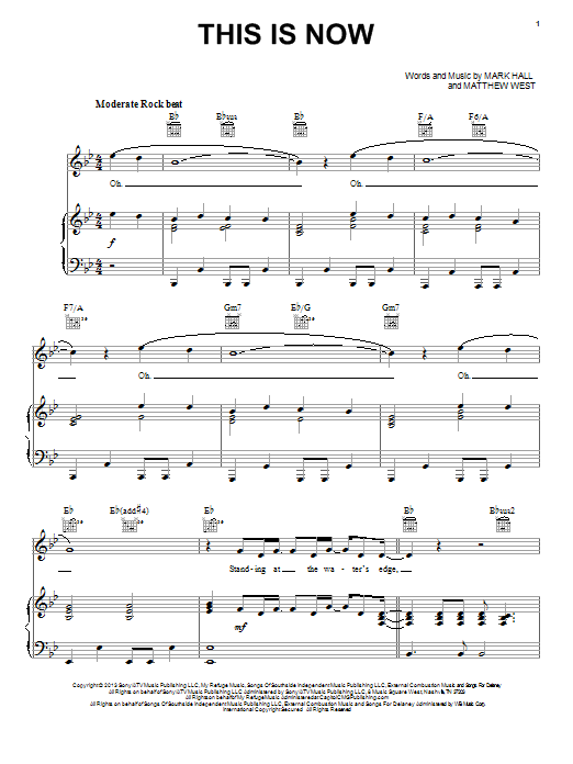 Casting Crowns This Is Now Sheet Music Notes & Chords for Piano, Vocal & Guitar (Right-Hand Melody) - Download or Print PDF