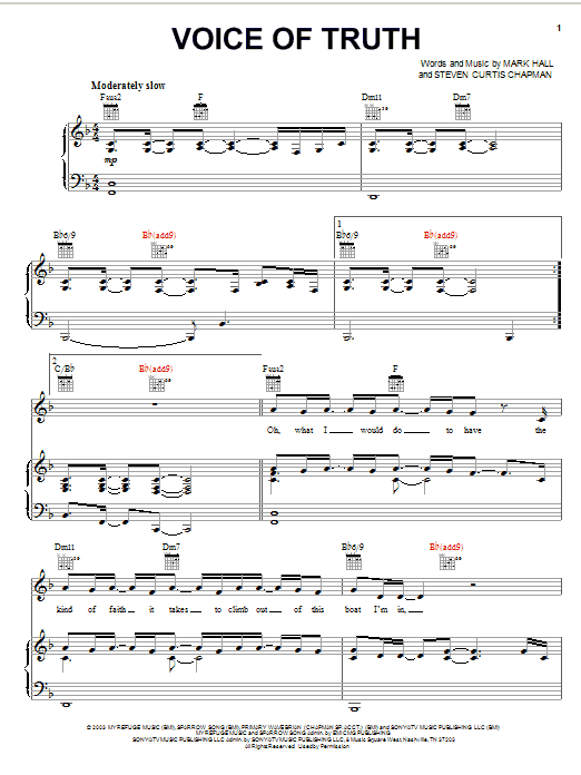 Casting Crowns Voice Of Truth Sheet Music Notes & Chords for Easy Guitar Tab - Download or Print PDF