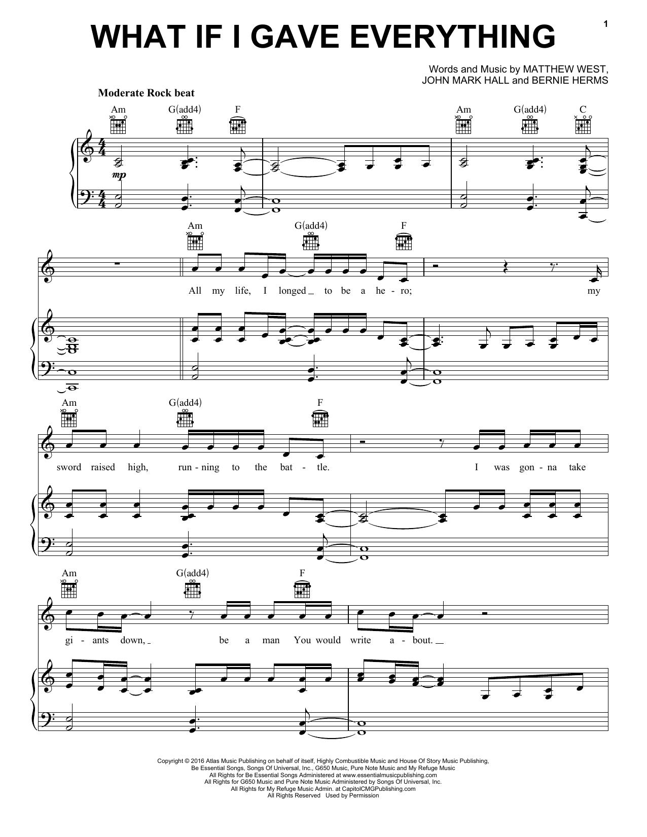 Casting Crowns What If I Gave Everything Sheet Music Notes & Chords for Piano, Vocal & Guitar (Right-Hand Melody) - Download or Print PDF