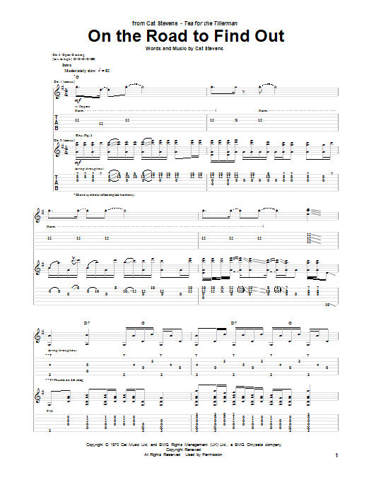 Cat Stevens On The Road To Find Out Sheet Music Notes & Chords for Guitar Tab - Download or Print PDF