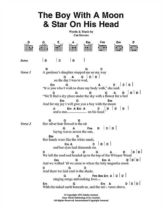 Cat Stevens The Boy With The Moon And Star On His Head Sheet Music Download Pdf Score 6 Cat Stevens The Boy With The Moon And Star On His Head Sheet Music Download Pdf Score 6