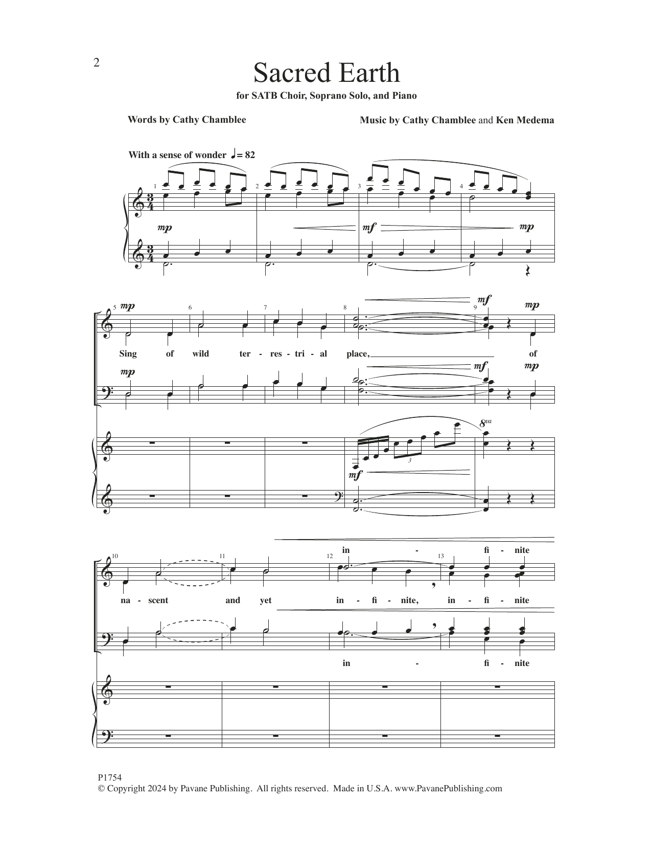 Cathy Chamblee Sacred Earth Sheet Music Notes & Chords for SATB Choir - Download or Print PDF