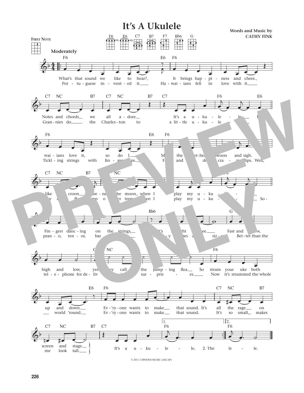 Cathy Fink It's A Ukulele (from The Daily Ukulele) (arr. Jim Beloff) Sheet Music Notes & Chords for Ukulele - Download or Print PDF