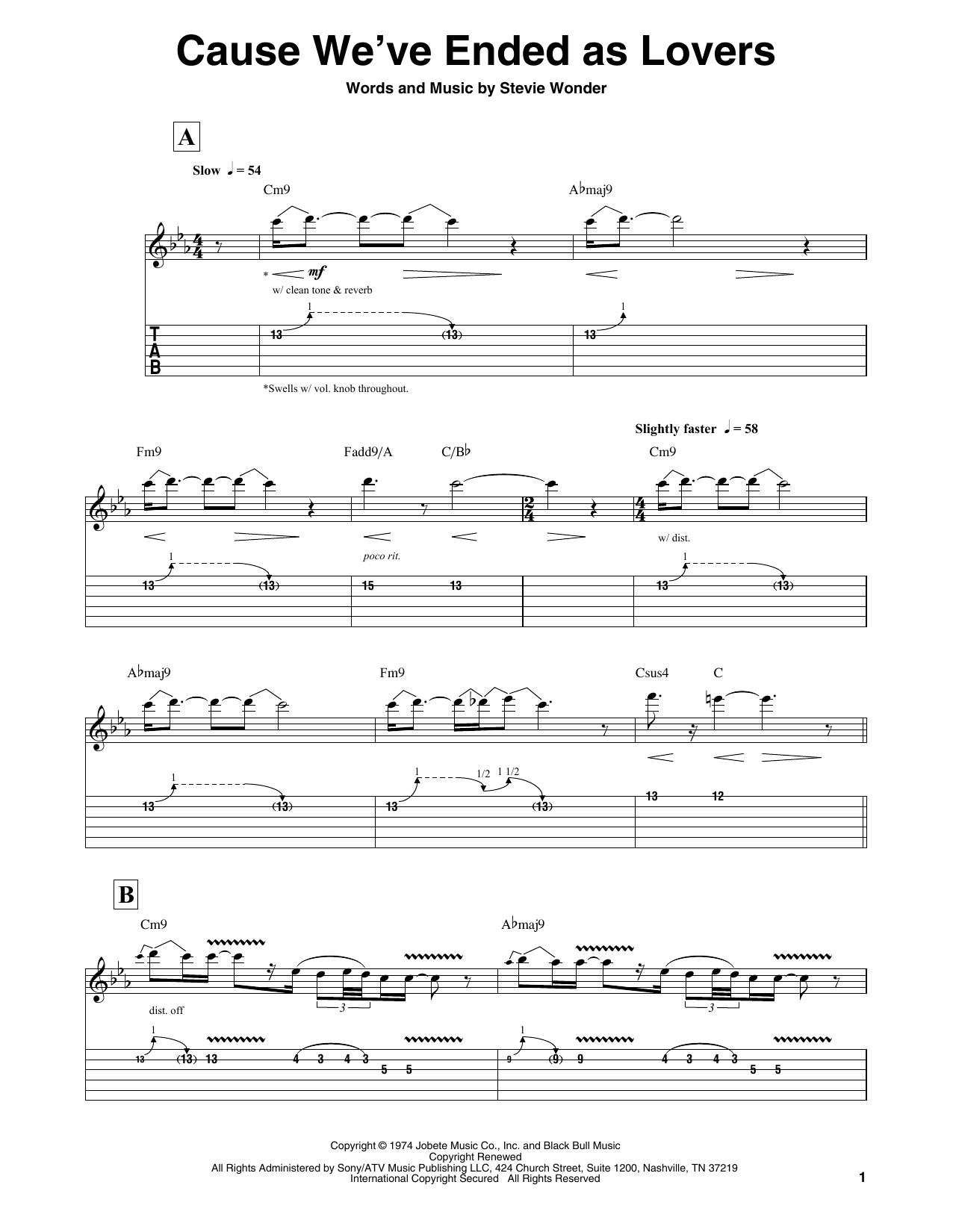 Jeff Beck Cause We Ve Ended As Lovers Sheet Music Download Pdf Score 199101