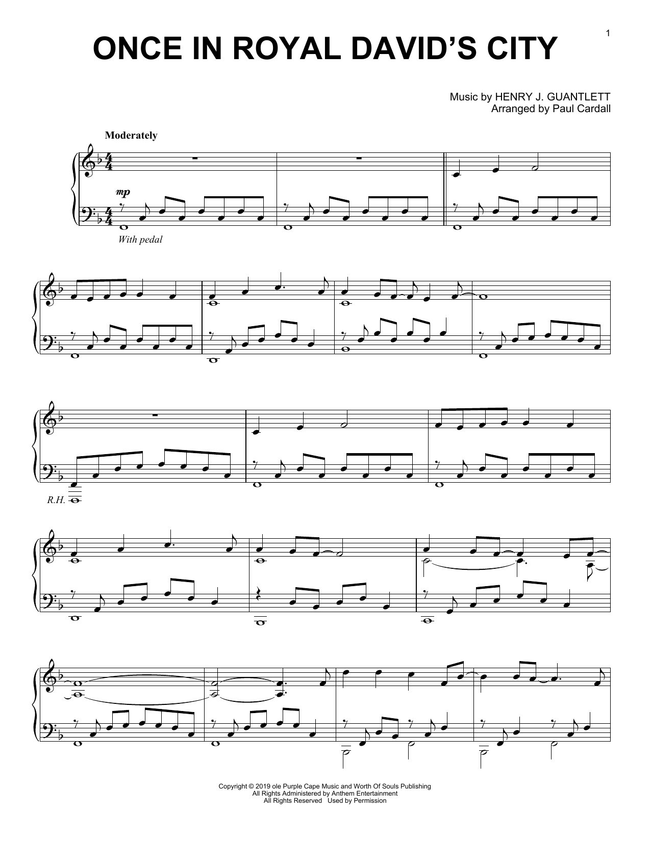 Cecil F. Alexander Once In Royal David's City (arr. Paul Cardall) Sheet Music Notes & Chords for Piano Solo - Download or Print PDF