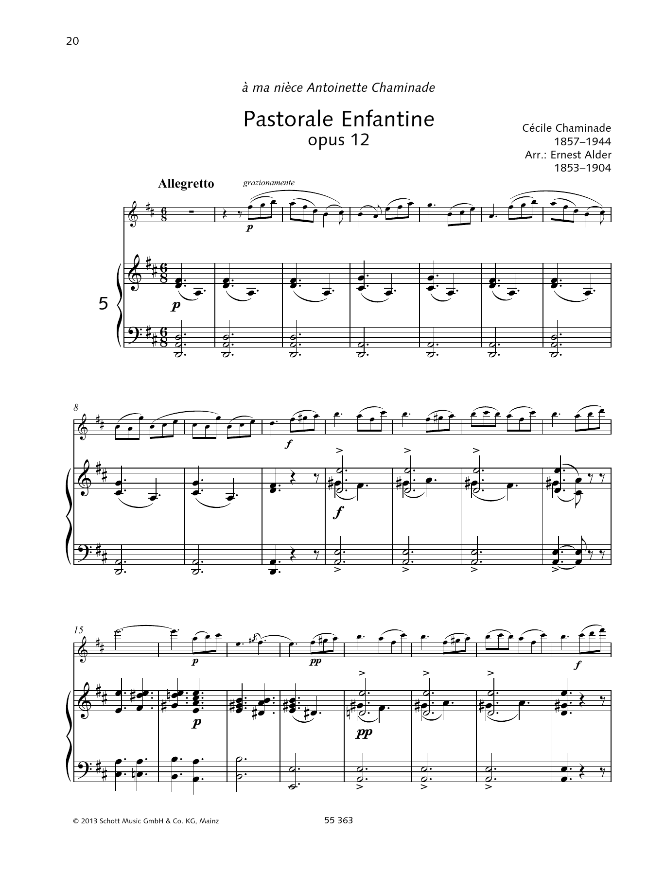Cécile Chaminade Pastorale Enfantine Sheet Music Notes & Chords for Woodwind Solo - Download or Print PDF