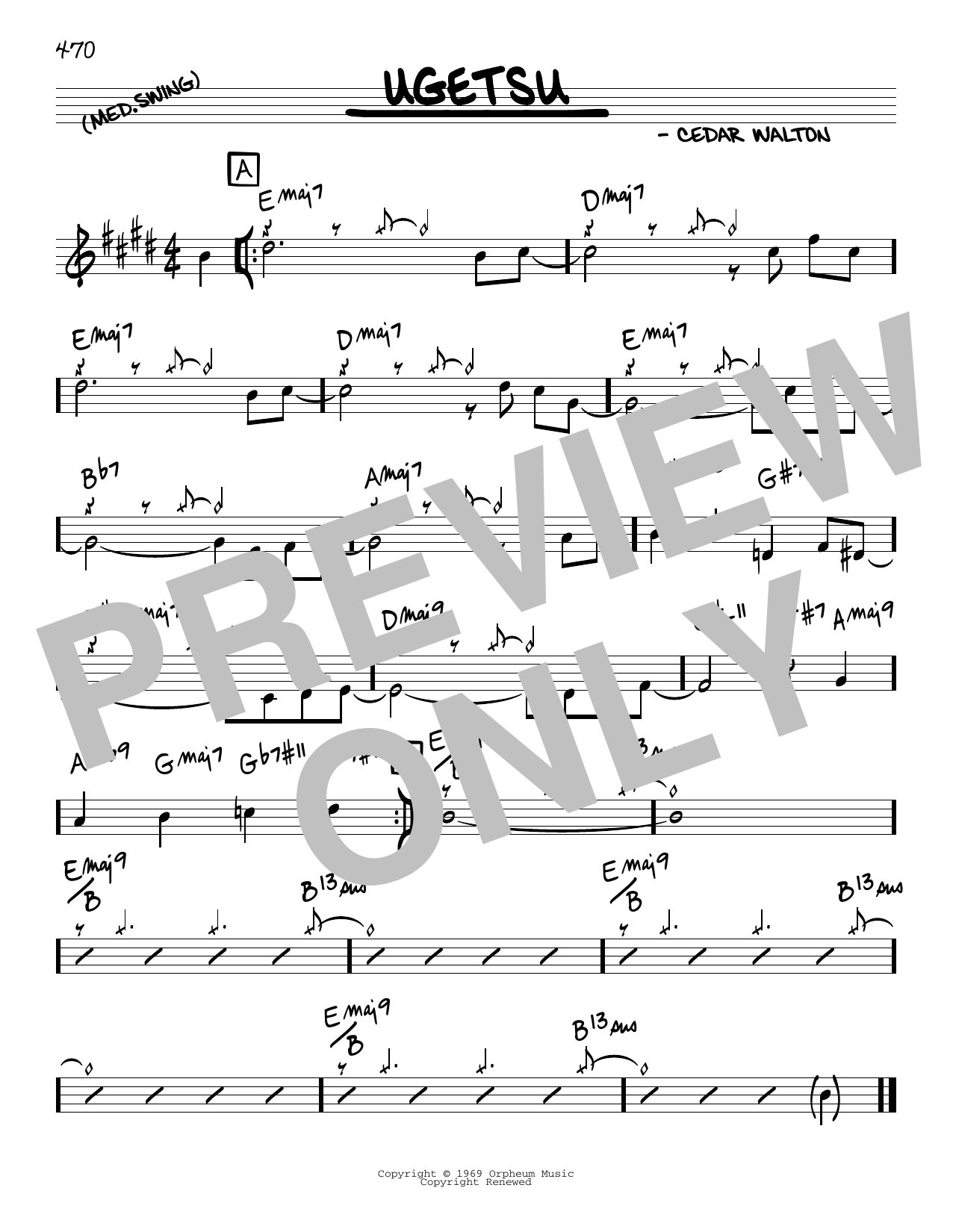 Cedar Walton Ugetsu Sheet Music Notes & Chords for Real Book – Melody & Chords - Download or Print PDF