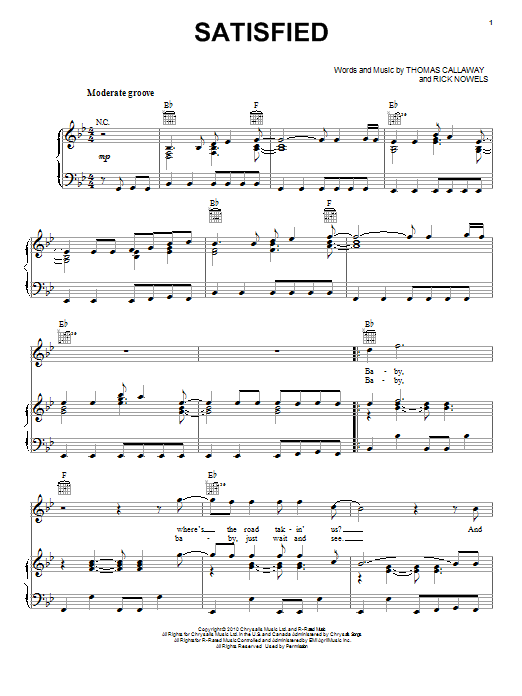 Cee Lo Green Satisfied Sheet Music Notes & Chords for Piano, Vocal & Guitar (Right-Hand Melody) - Download or Print PDF