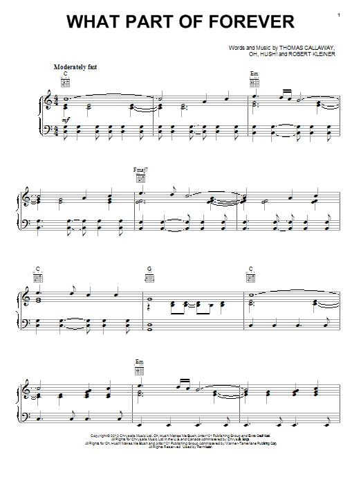 Cee Lo Green What Part Of Forever Sheet Music Notes & Chords for Piano, Vocal & Guitar (Right-Hand Melody) - Download or Print PDF