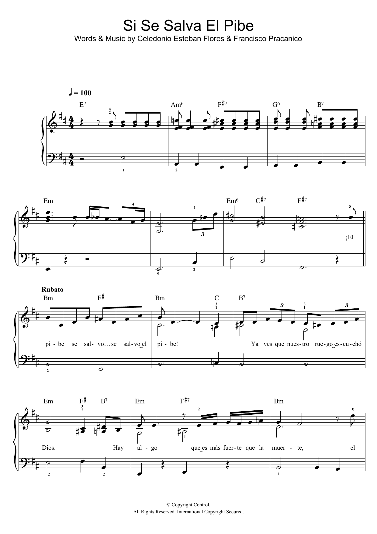 Celedonio Flores Si Se Salva El Pibe Sheet Music Notes & Chords for Easy Piano - Download or Print PDF