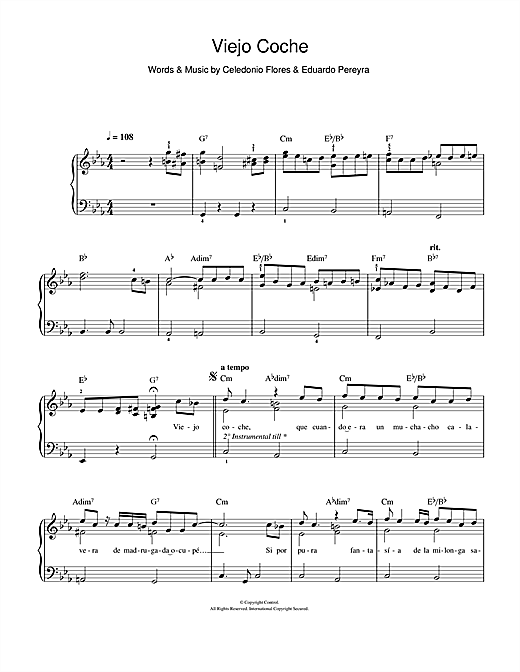 Celedonio Flores Viejo Coche Sheet Music Notes & Chords for Easy Piano - Download or Print PDF
