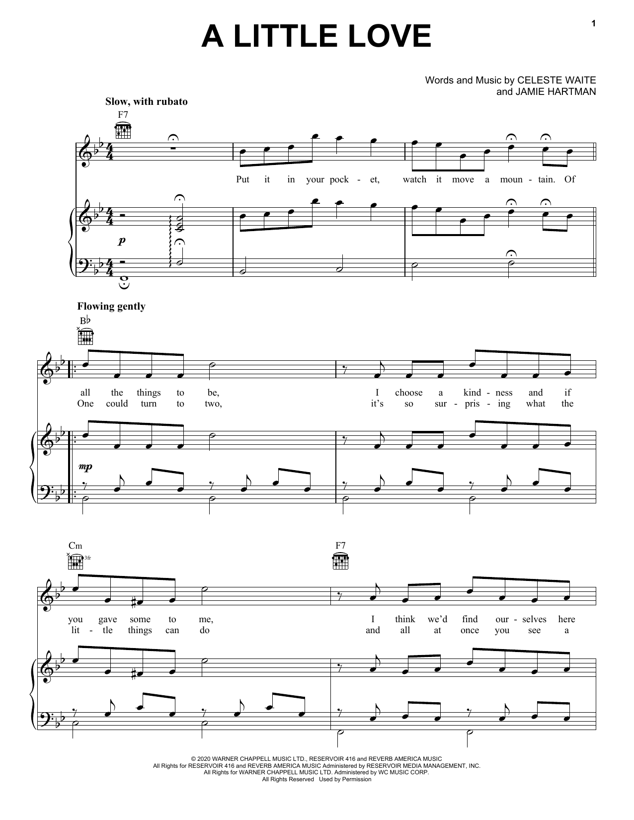 Celeste A Little Love (John Lewis 2020) Sheet Music Notes & Chords for Piano, Vocal & Guitar (Right-Hand Melody) - Download or Print PDF