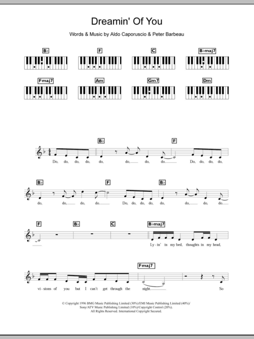 Celine Dion Dreamin' Of You Sheet Music Notes & Chords for Keyboard - Download or Print PDF