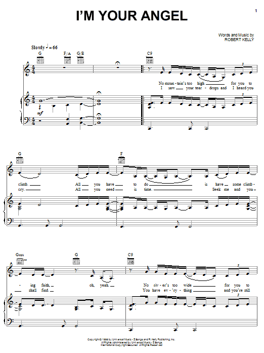 Celine Dion I'm Your Angel Sheet Music Notes & Chords for Keyboard - Download or Print PDF