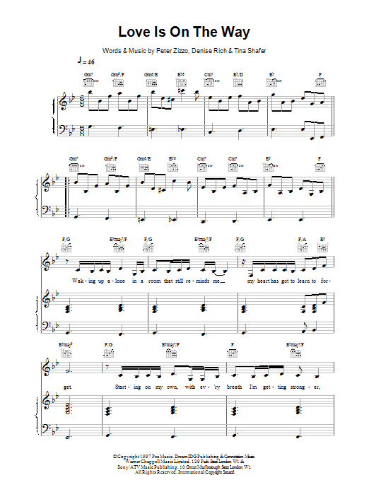 Celine Dion Love is on the Way Sheet Music Notes & Chords for Piano, Vocal & Guitar (Right-Hand Melody) - Download or Print PDF