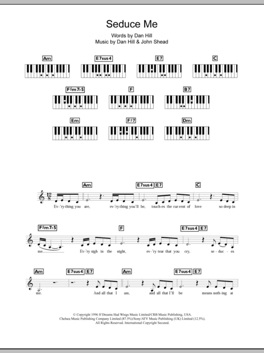 Celine Dion Seduces Me Sheet Music Notes & Chords for Keyboard - Download or Print PDF