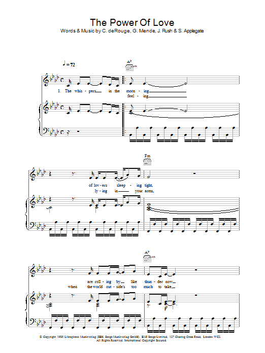 Celine Dion The Power Of Love Sheet Music Notes & Chords for Easy Ukulele Tab - Download or Print PDF