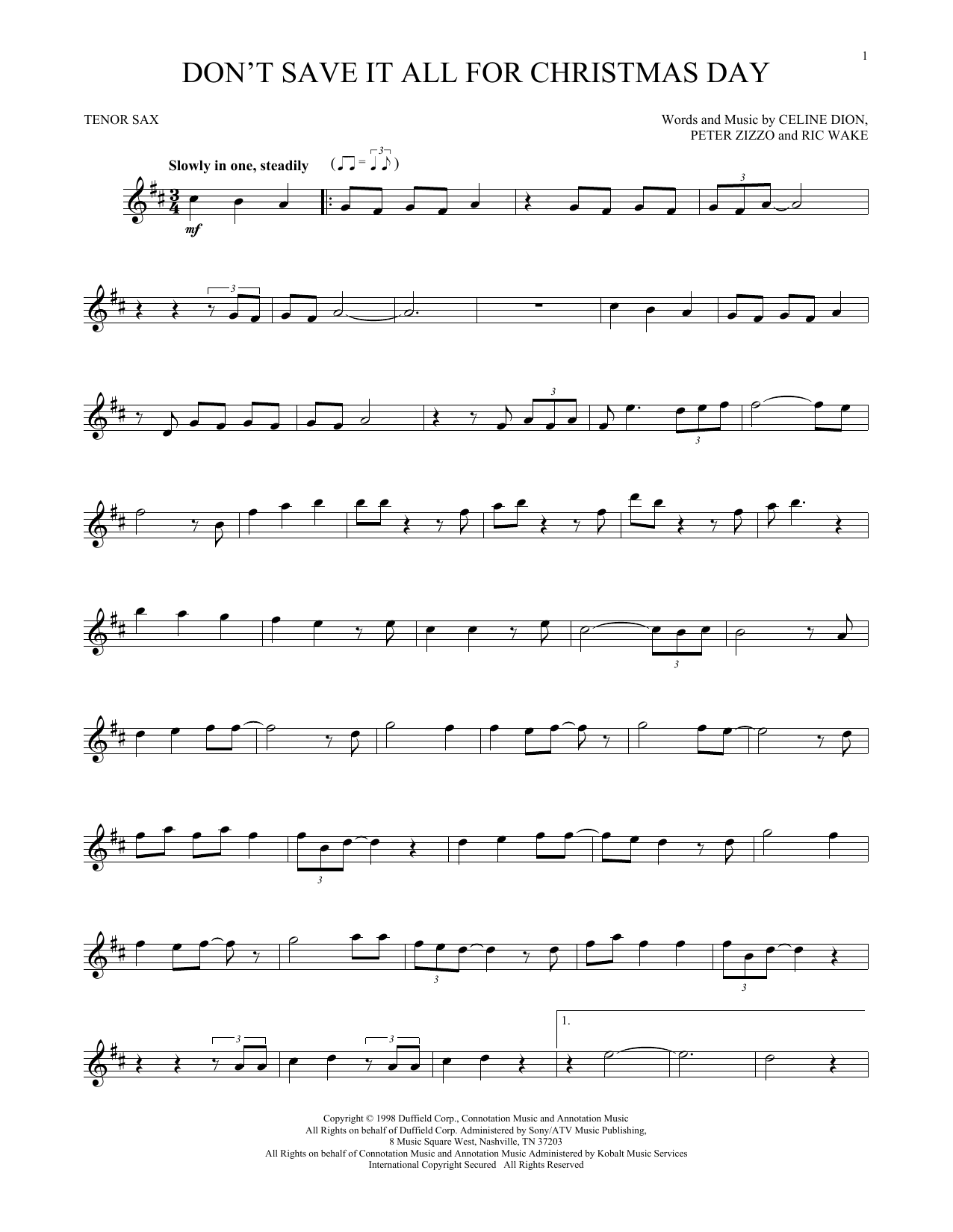 Don't Save It All For Christmas Day sheet music