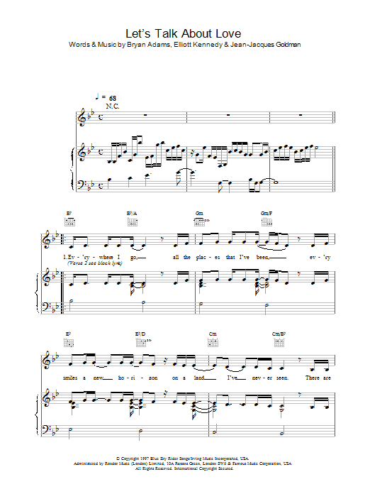 Let's Talk About Love sheet music