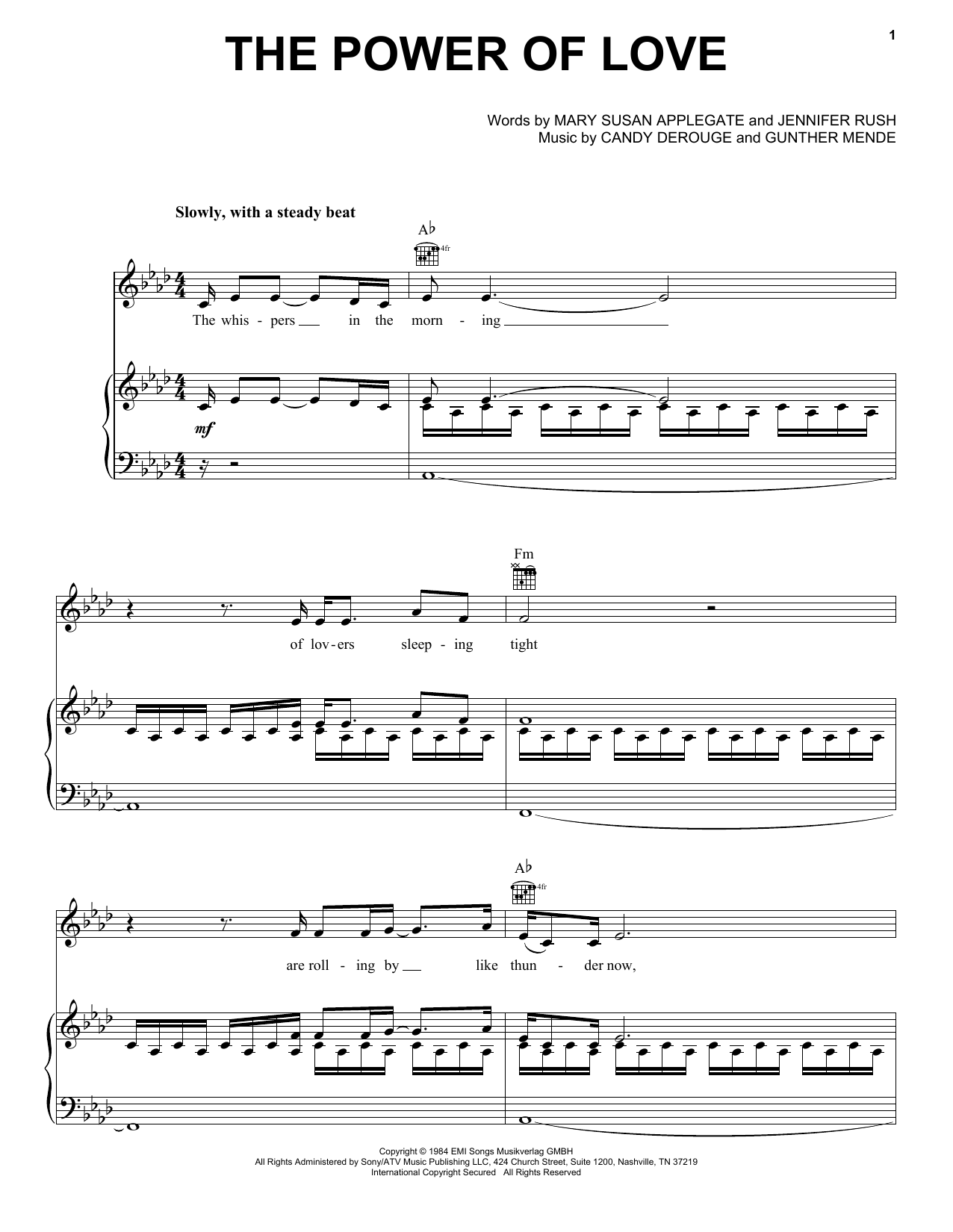 The Power Of Love sheet music