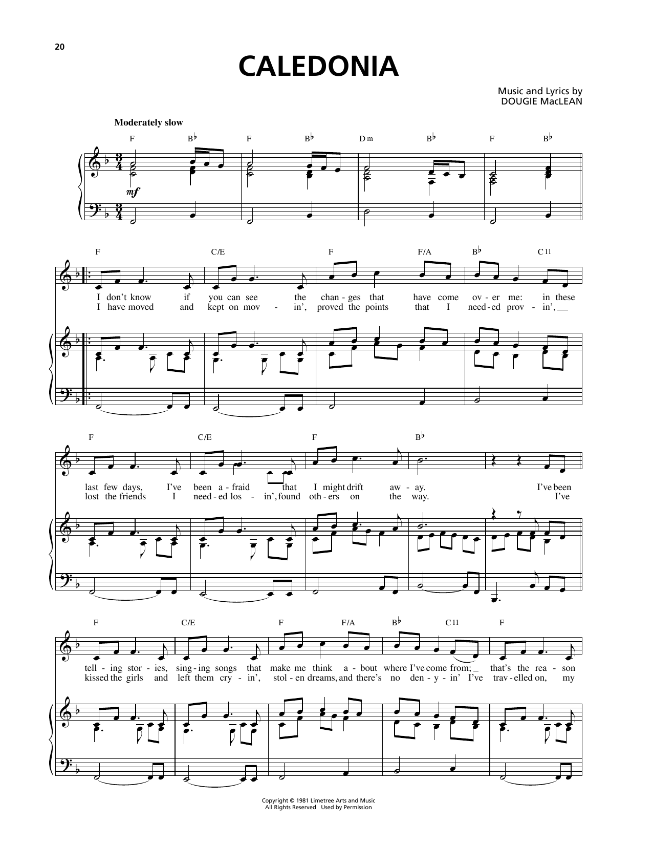 Celtic Thunder Caledonia Sheet Music Notes & Chords for Piano & Vocal - Download or Print PDF