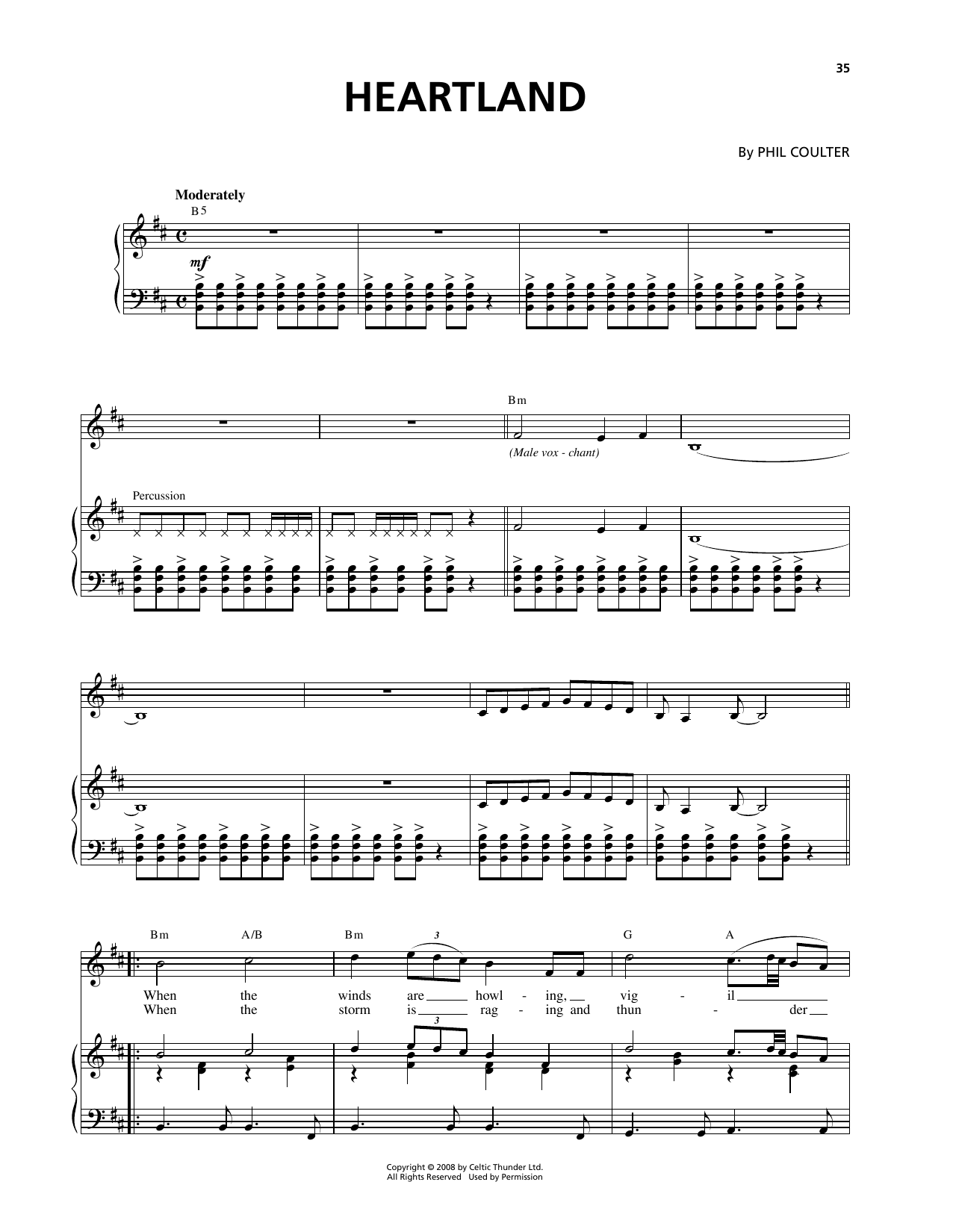 Celtic Thunder Heartland Sheet Music Notes & Chords for Piano & Vocal - Download or Print PDF