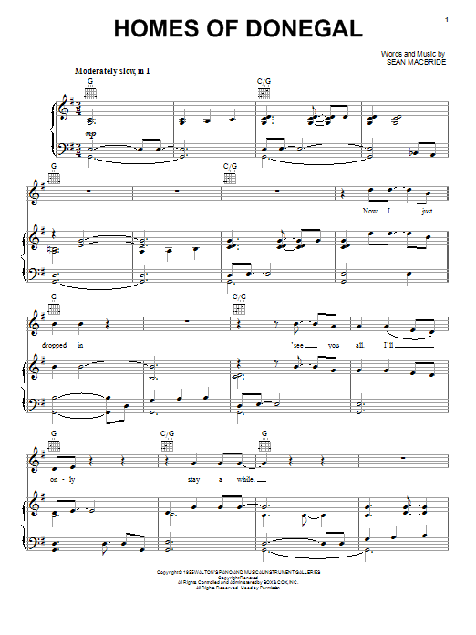 Celtic Thunder Homes Of Donegal Sheet Music Notes & Chords for Piano, Vocal & Guitar (Right-Hand Melody) - Download or Print PDF Celtic Thunder Homes Of Donegal Sheet Music Notes & Chords for Piano, Vocal & Guitar (Right-Hand Melody) - Download or Print PDF