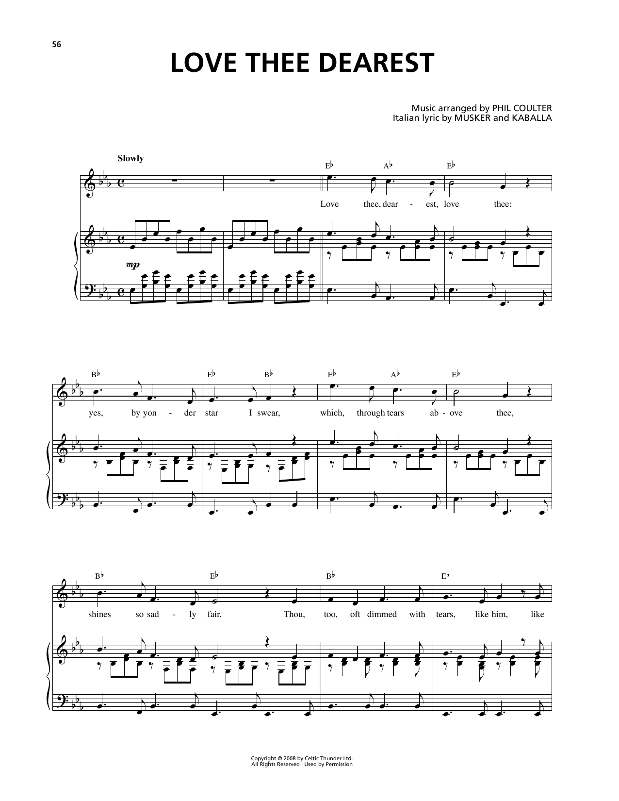 Celtic Thunder Love Thee Dearest Sheet Music Notes & Chords for Piano & Vocal - Download or Print PDF