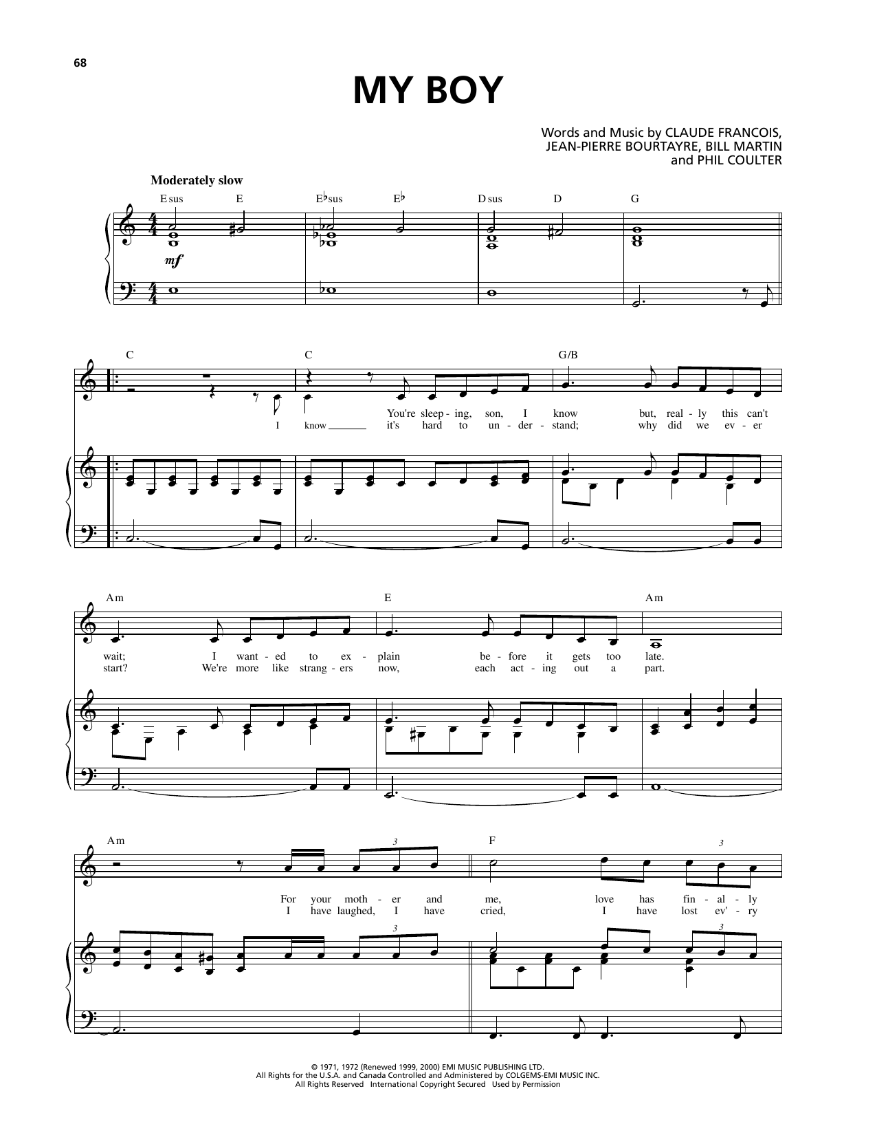 Celtic Thunder My Boy Sheet Music Notes & Chords for Piano & Vocal - Download or Print PDF