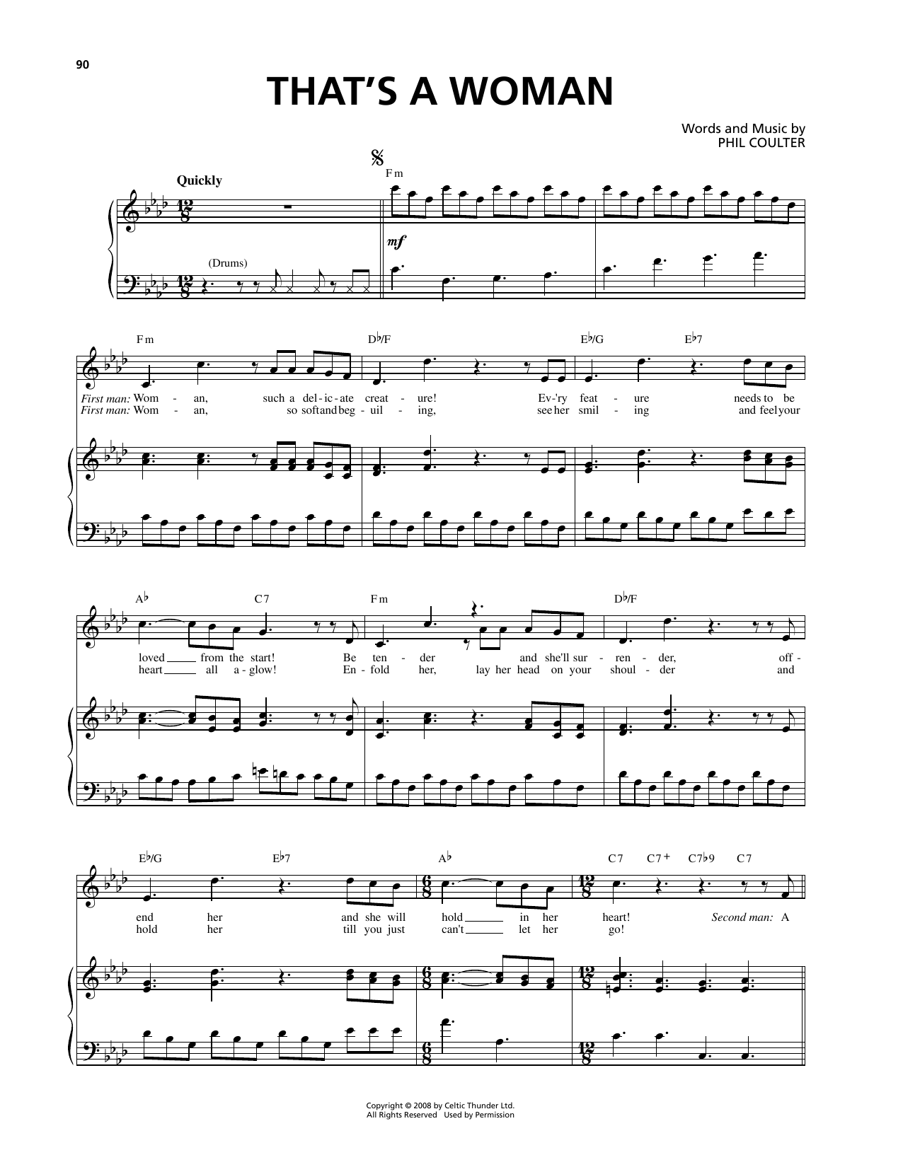 Celtic Thunder That's A Woman Sheet Music Notes & Chords for Piano & Vocal - Download or Print PDF