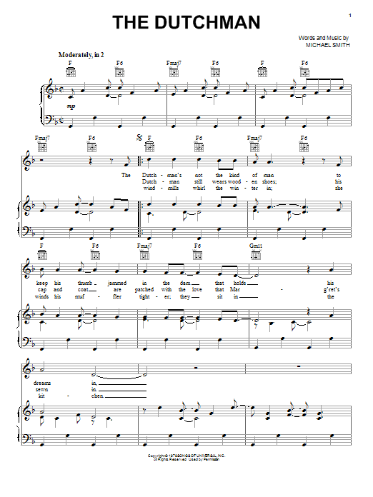 Celtic Thunder The Dutchman Sheet Music Notes & Chords for Piano, Vocal & Guitar (Right-Hand Melody) - Download or Print PDF