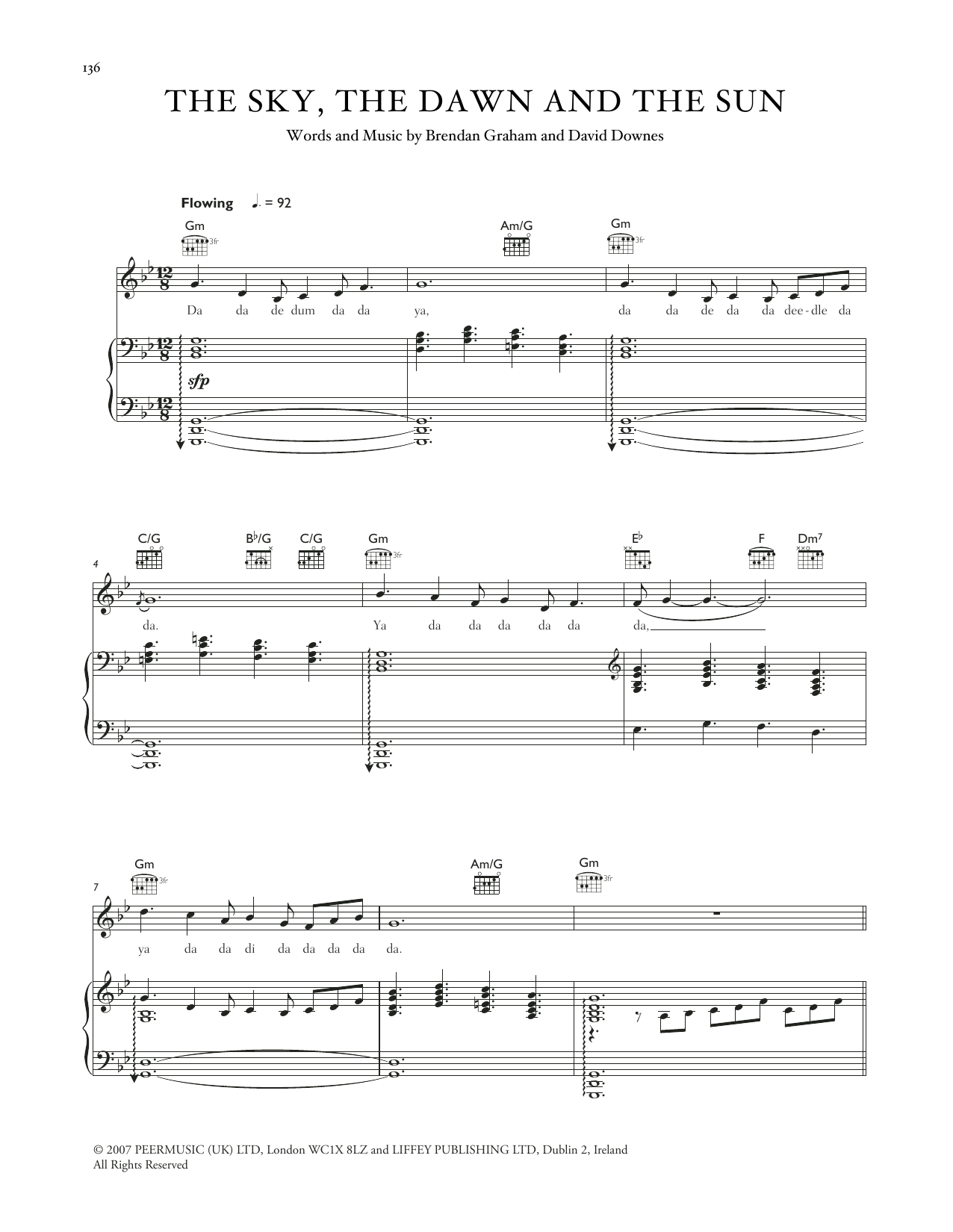 Celtic Woman The Sky And The Dawn And The Sun Sheet Music Notes & Chords for Piano, Vocal & Guitar Chords (Right-Hand Melody) - Download or Print PDF