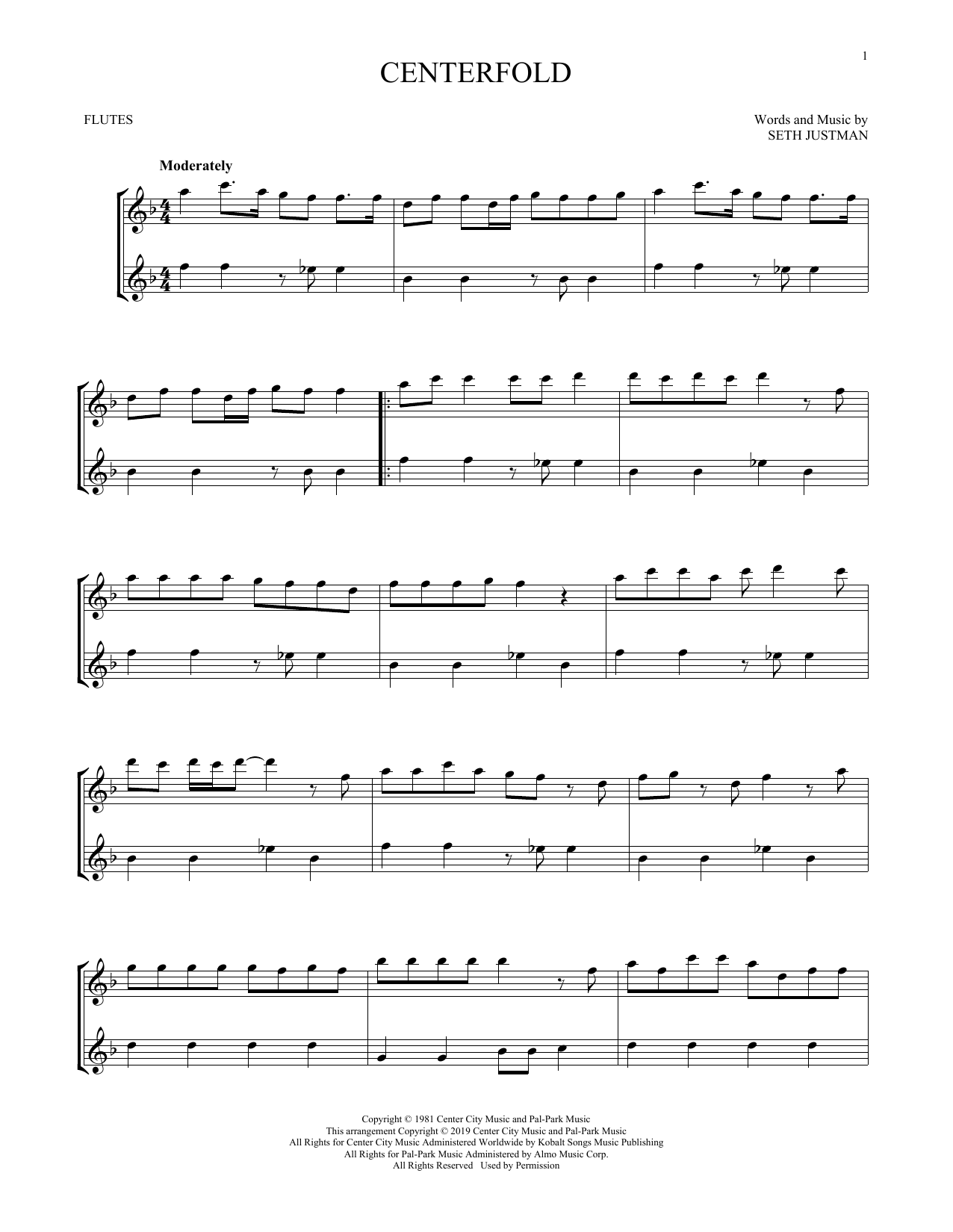 J Geils Band Centerfold Sheet Music Download Pdf Score