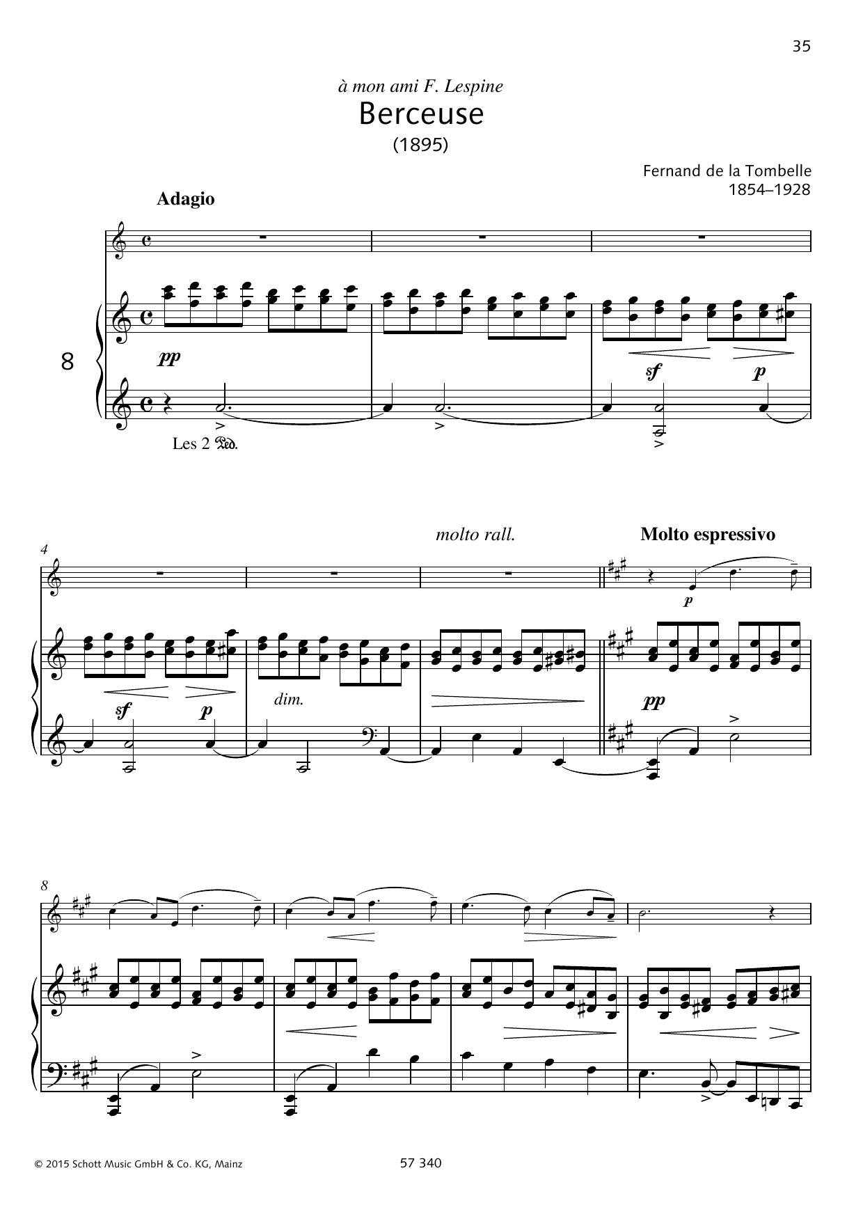 César Cui Berceuse Sheet Music Notes & Chords for Woodwind Solo - Download or Print PDF