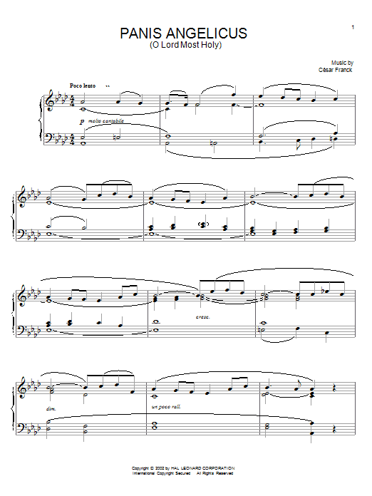 César Franck Panis Angelicus (O Lord Most Holy) Sheet Music Notes & Chords for Flute - Download or Print PDF