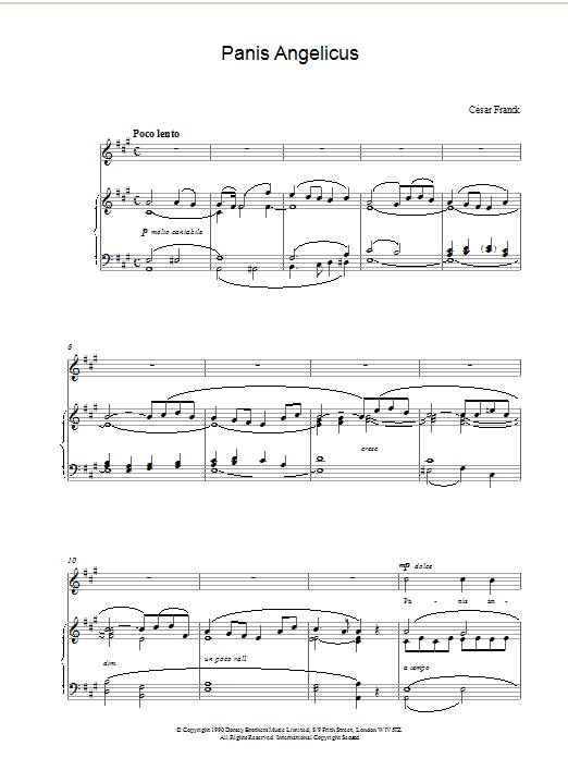 Cesar Franck Panis Angelicus Sheet Music Notes & Chords for Keyboard - Download or Print PDF