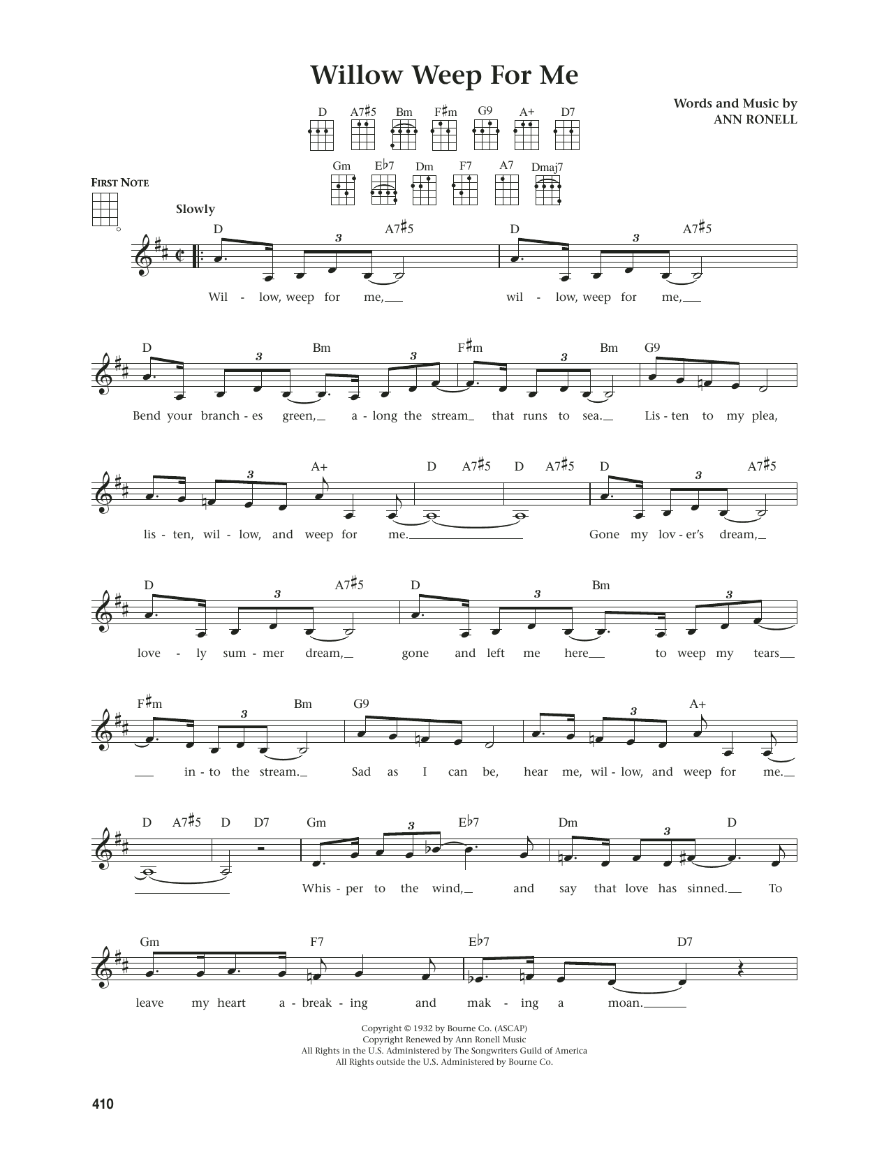 Chad & Jeremy Willow Weep For Me (from The Daily Ukulele) (arr. Jim Beloff) Sheet Music Notes & Chords for Ukulele - Download or Print PDF