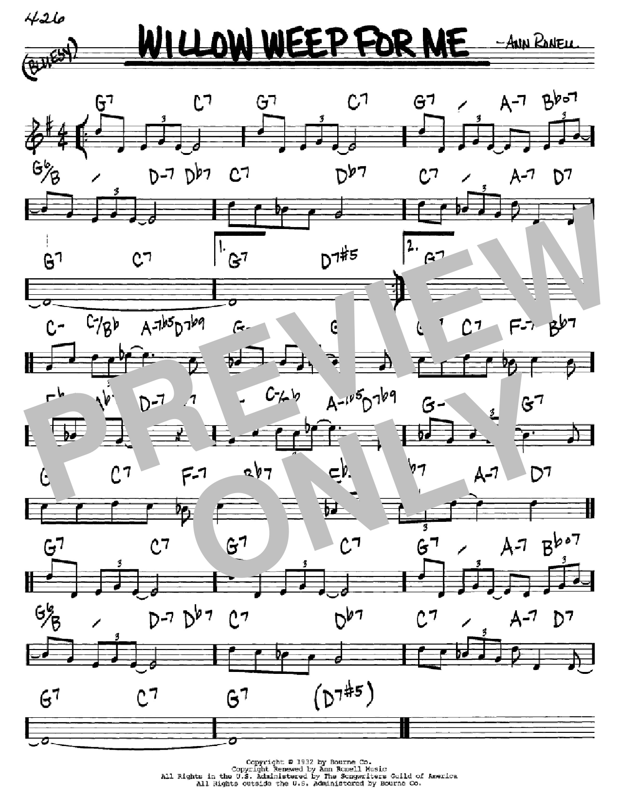 Chad & Jeremy Willow Weep For Me Sheet Music Notes & Chords for Trombone - Download or Print PDF