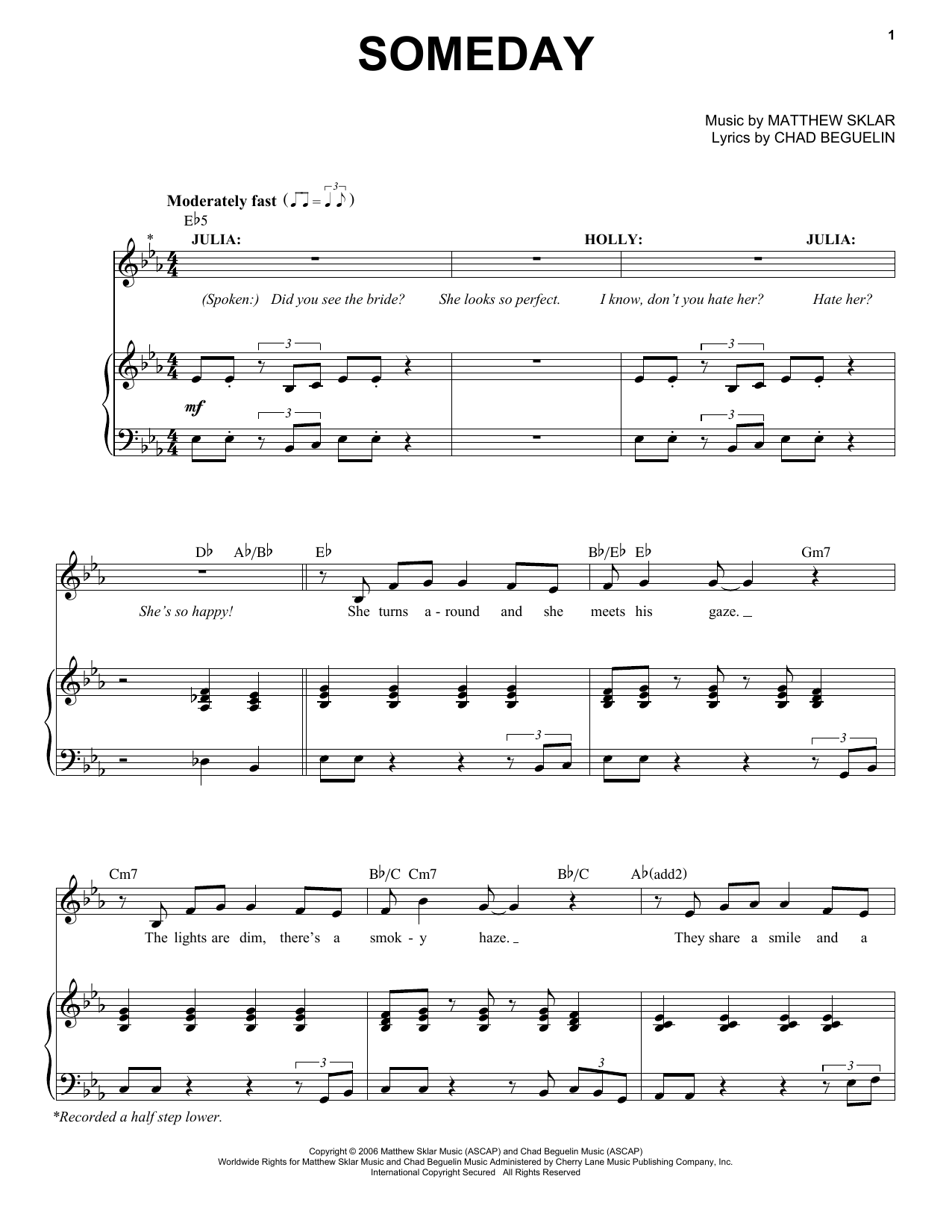 Chad Beguelin Someday (from The Wedding Singer) Sheet Music Notes & Chords for Piano & Vocal - Download or Print PDF