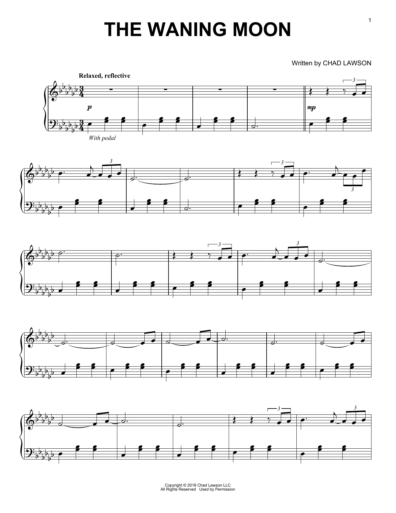 Chad Lawson The Waning Moon Sheet Music Notes & Chords for Piano Solo - Download or Print PDF