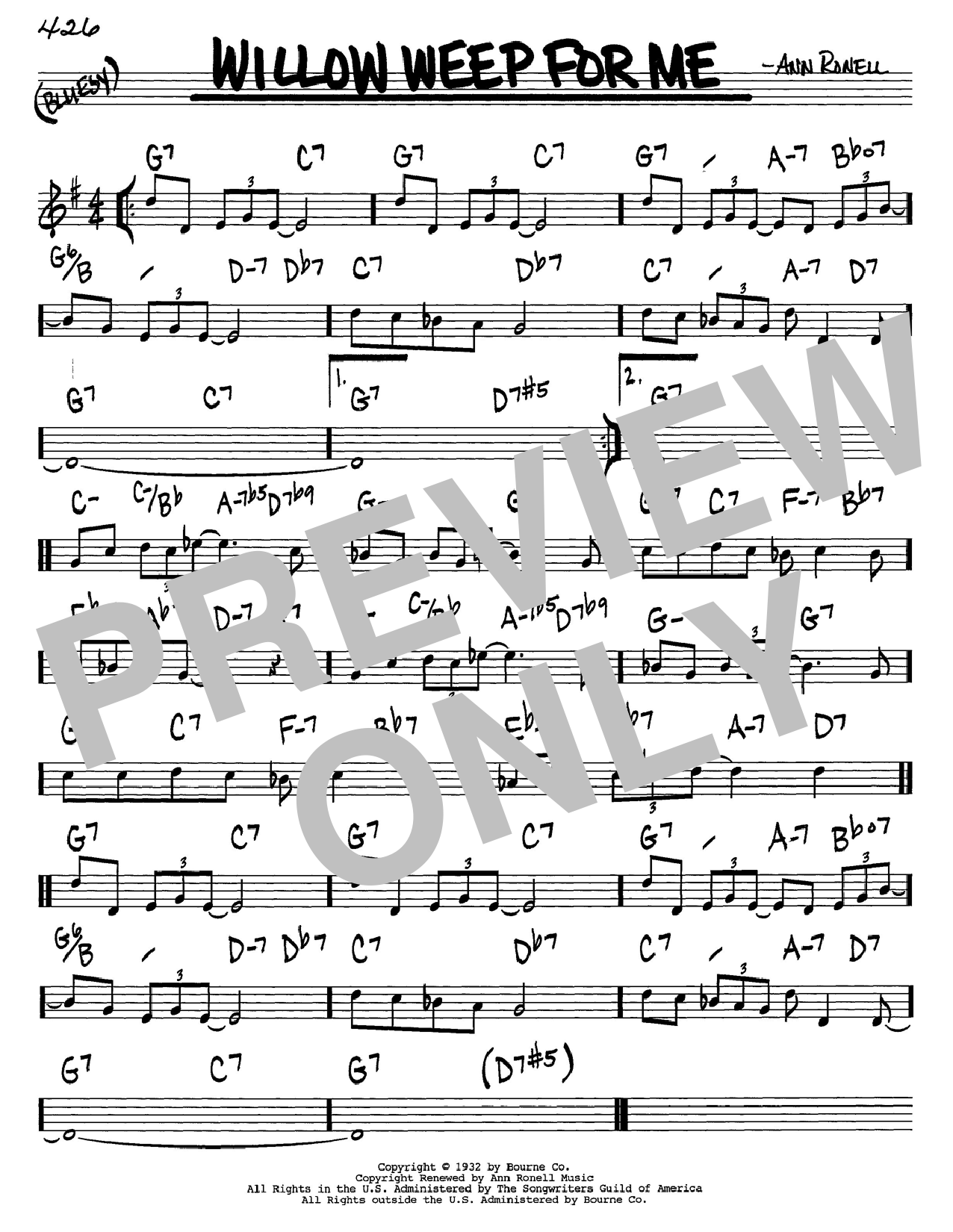 Preview Chad & Jeremy Willow Weep For Me Jazz sheet music, notes and chords for Guitar Tab, SKU: 83480 Willow Weep For Me sheet music