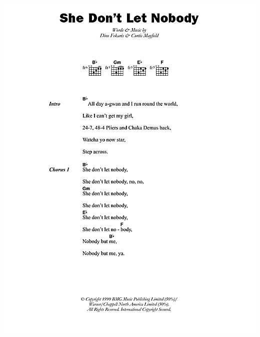 Chaka Demus & Pliers She Don't Let Nobody Sheet Music Notes & Chords for Lyrics & Chords - Download or Print PDF