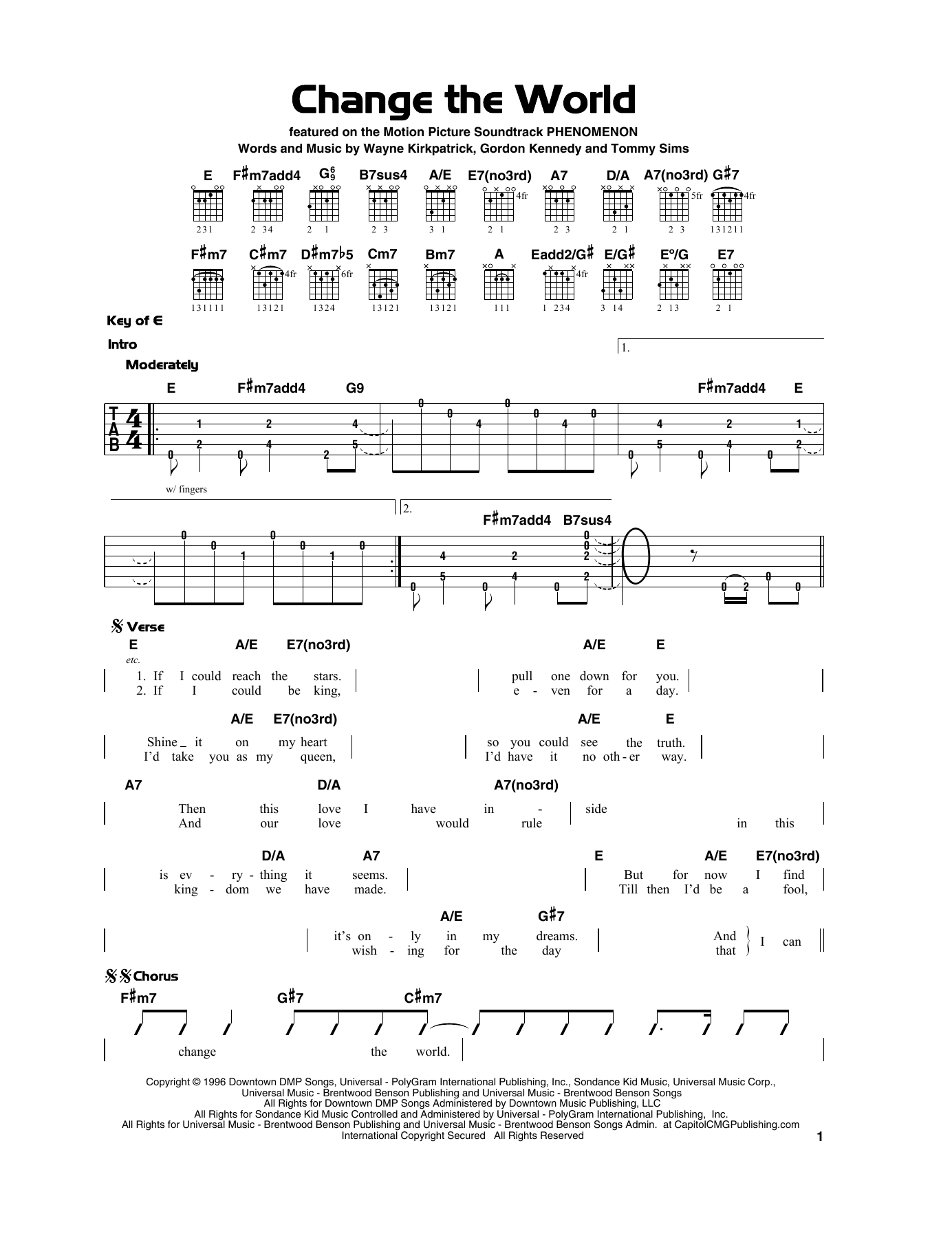 Eric Clapton Change The World Sheet Music Download Pdf Score