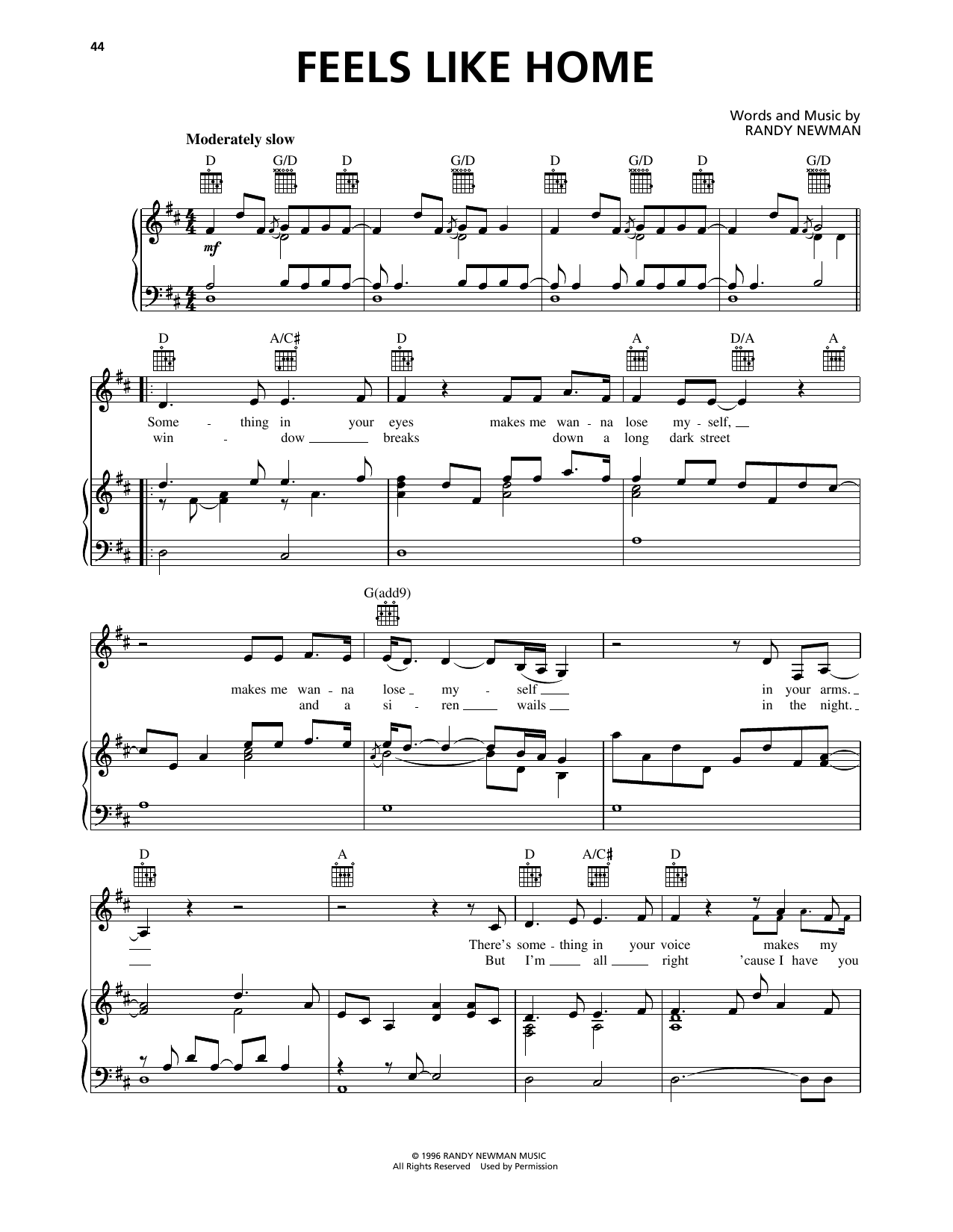 Chantal Kreviazuk Feels Like Home (from Dawson's Creek) Sheet Music Notes & Chords for Piano, Vocal & Guitar Chords (Right-Hand Melody) - Download or Print PDF