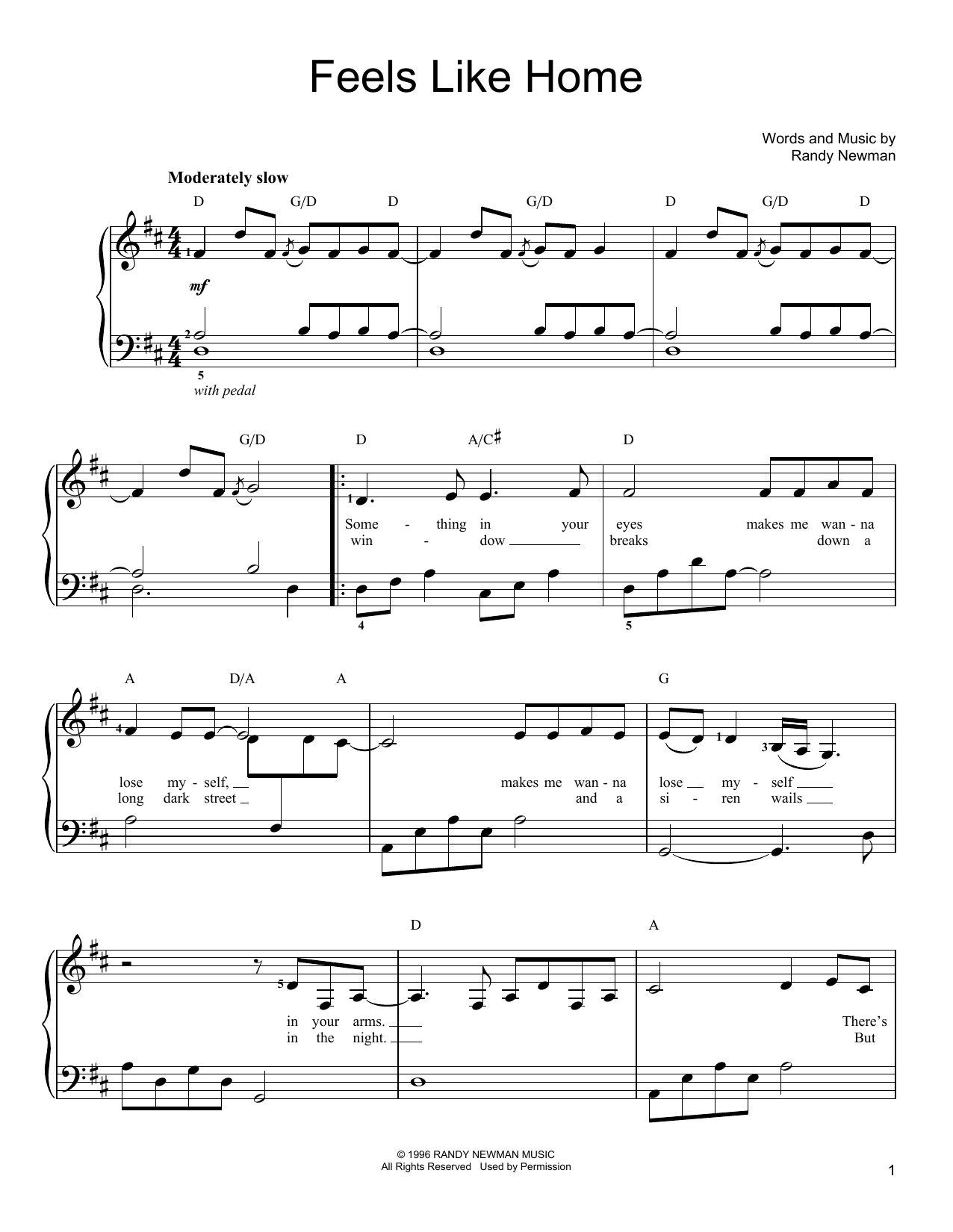 Chantal Kreviazuk Feels Like Home Sheet Music Notes & Chords for Easy Piano - Download or Print PDF