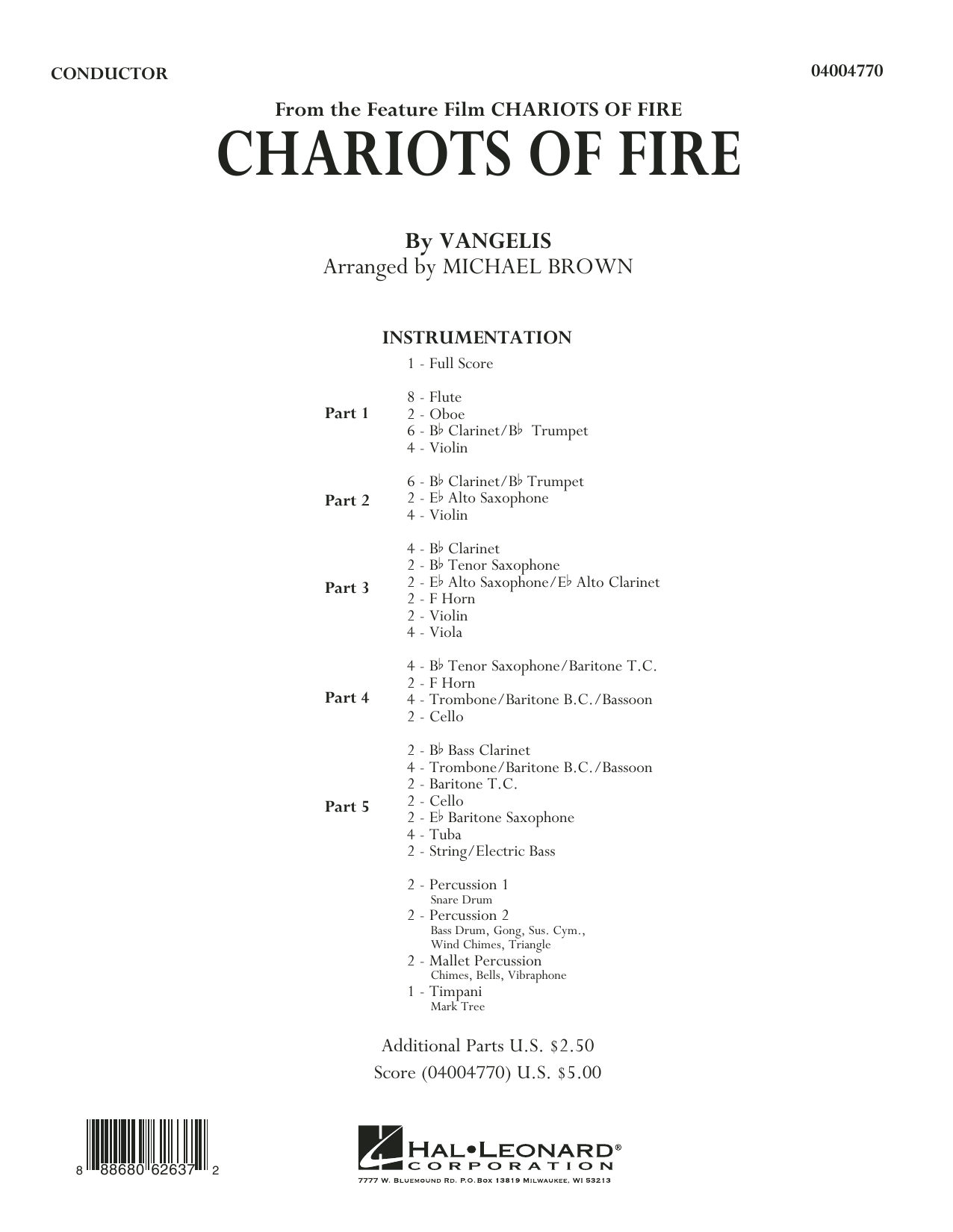 Michael Brown Chariots Of Fire Conductor Score Full Score Sheet Music Download Pdf Score 352556