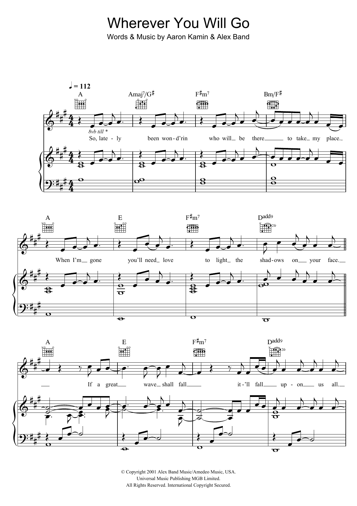 Charlene Soraia Wherever You Will Go Sheet Music Notes & Chords for Beginner Piano - Download or Print PDF