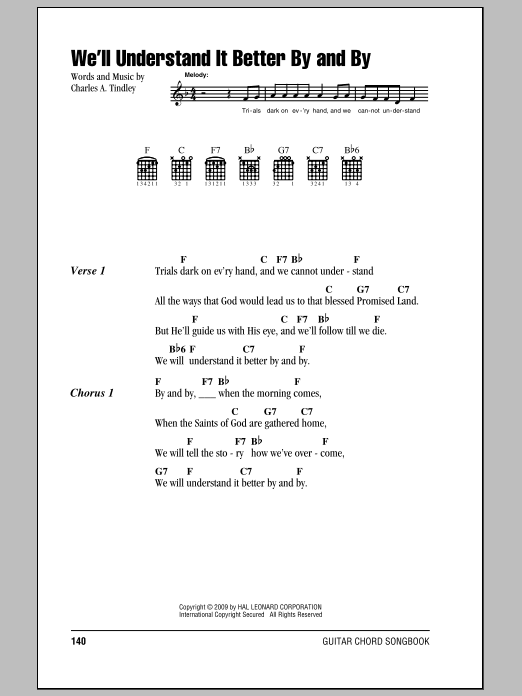 Charles A. Tindley We'll Understand It Better By And By Sheet Music Notes & Chords for Easy Guitar - Download or Print PDF